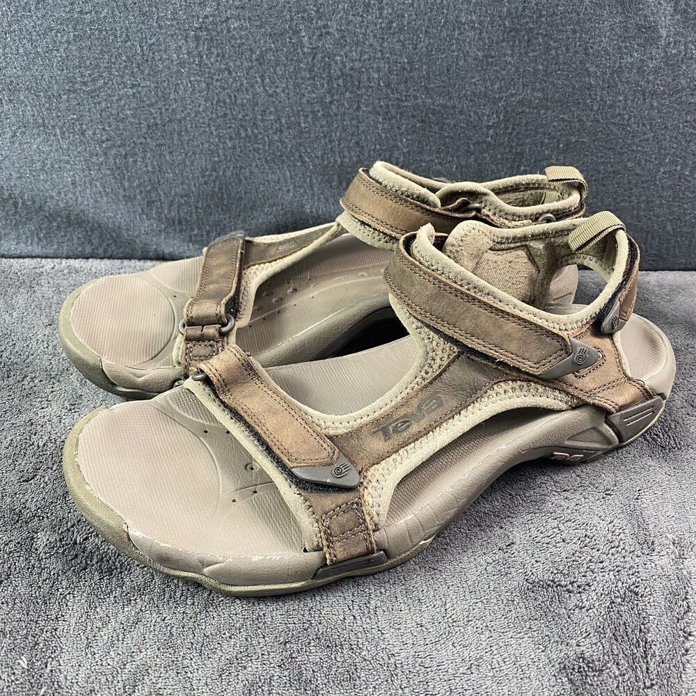 Teva Open Toachi S/N 4011 Sandals Leather Black Brown Men's Size 12 Hiking Walk